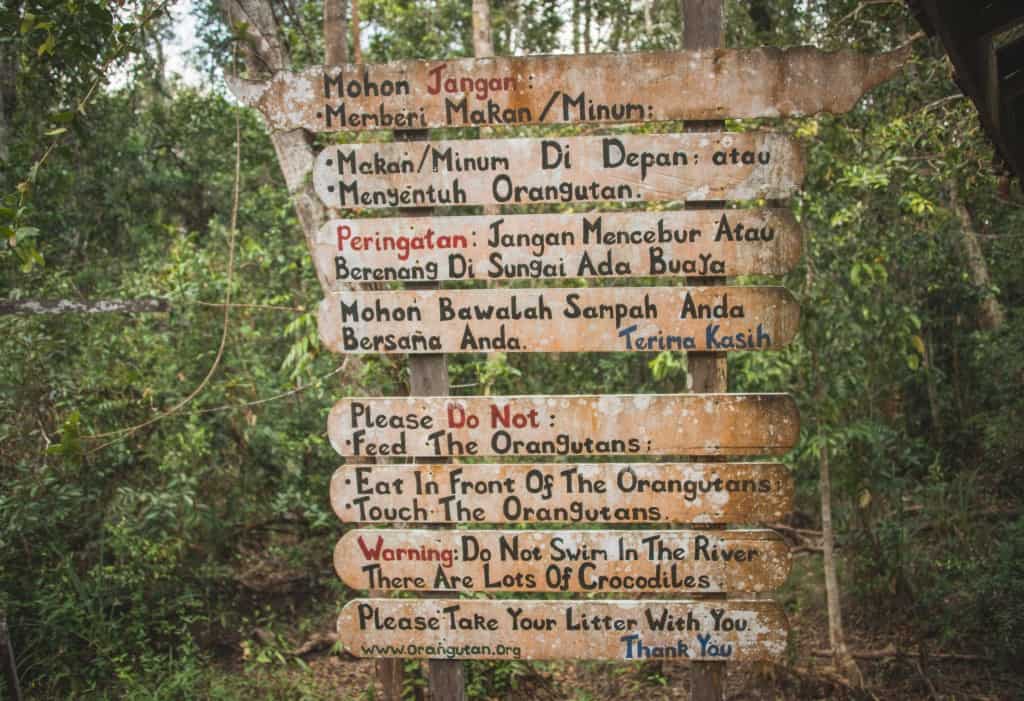 Rules Sign at Camp Leaky, Kalimantan, Indonesia Borneo