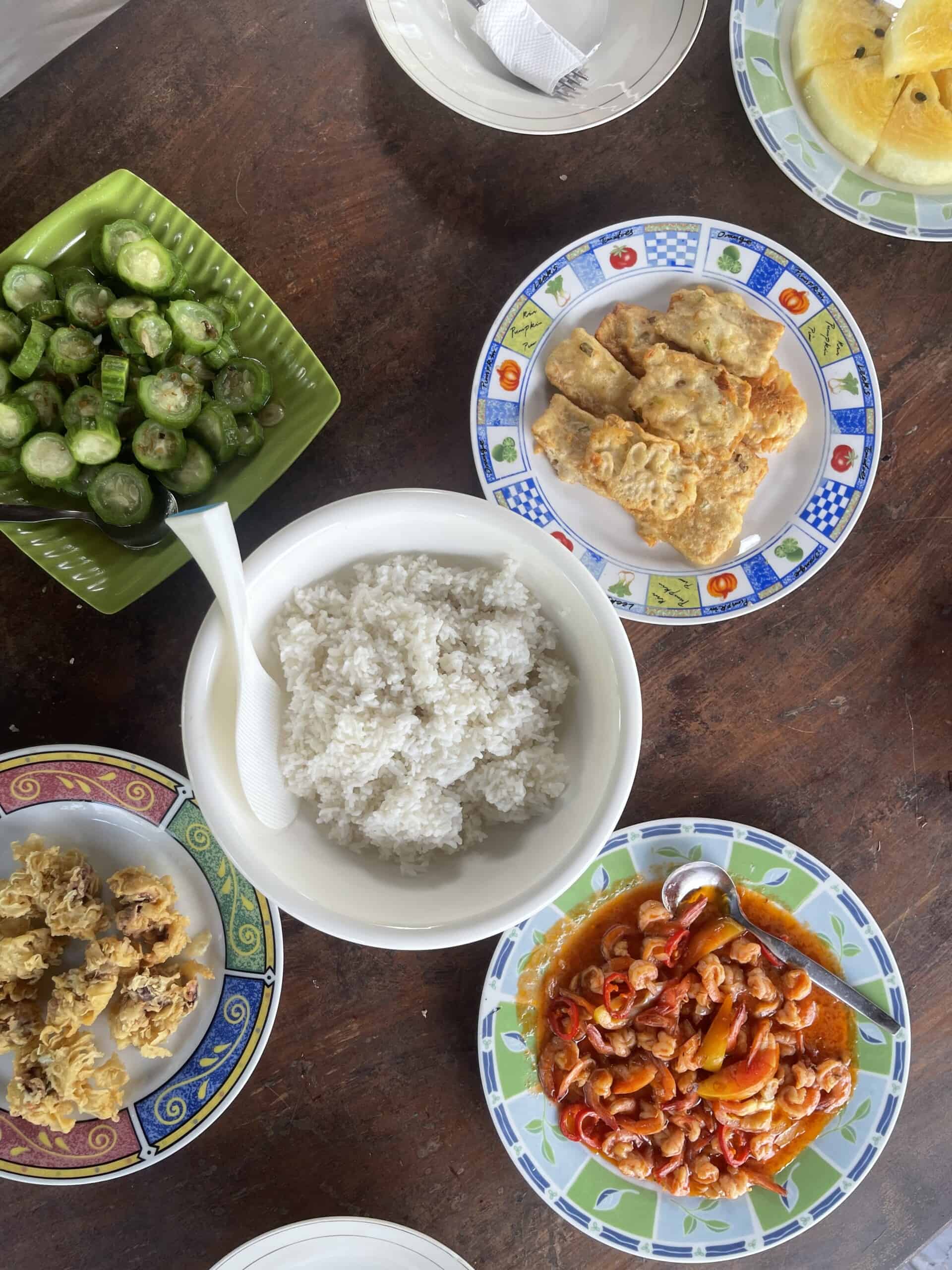 Lunch on board the klotok